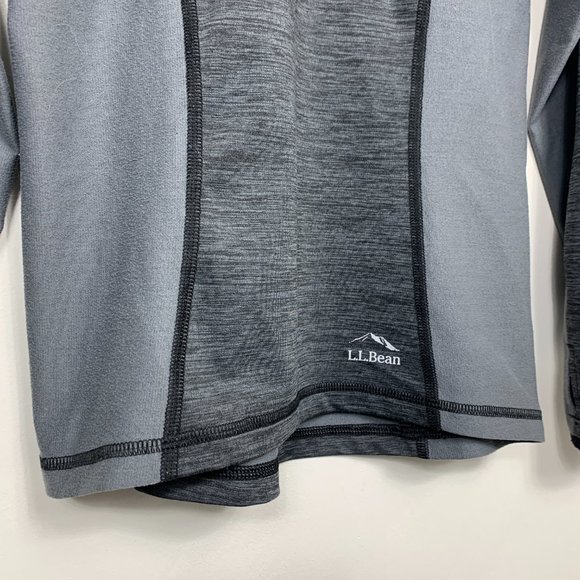 LL Bean 1/4 Zip Baselayer Gray Thin Jacket Sweater - Picture 2 of 6